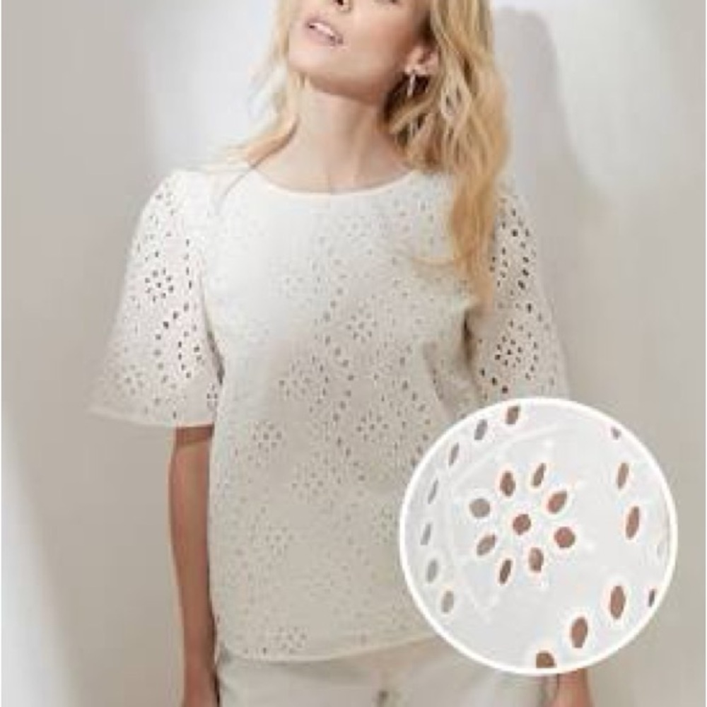 Banana Republic Open-Back Eyelet Blouse